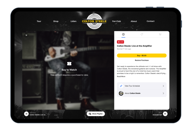 1 Music- Gated Content SP embed Ipad