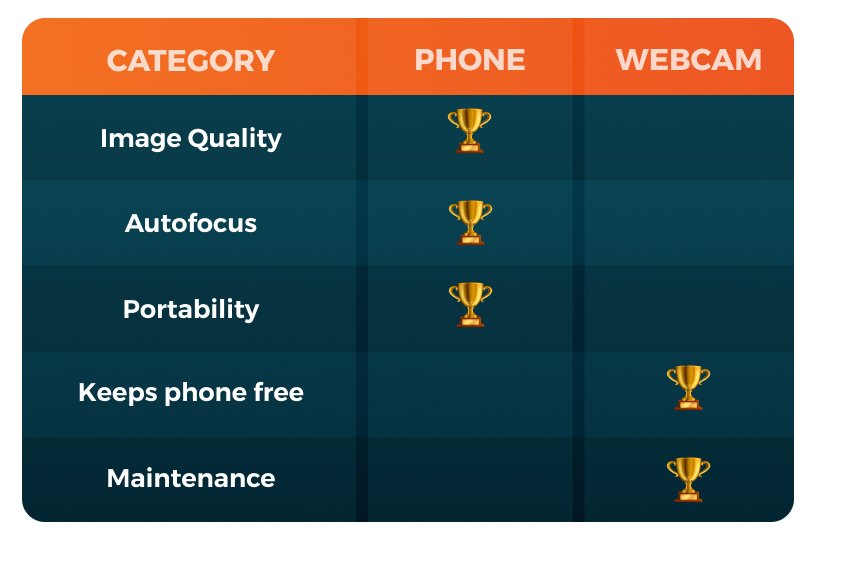 2- Phone v Webcam
