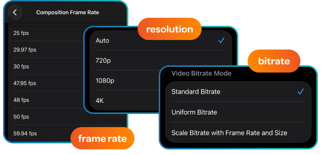 3 Settings for all three