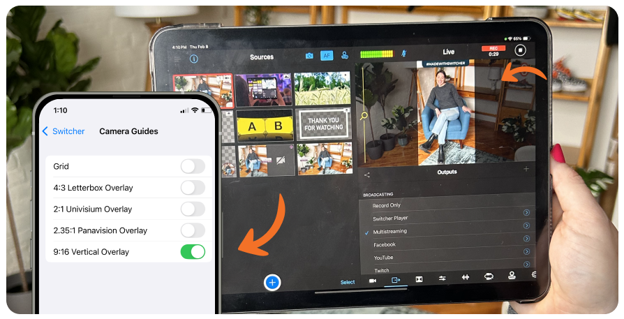 3- 1 switcher window camera guides