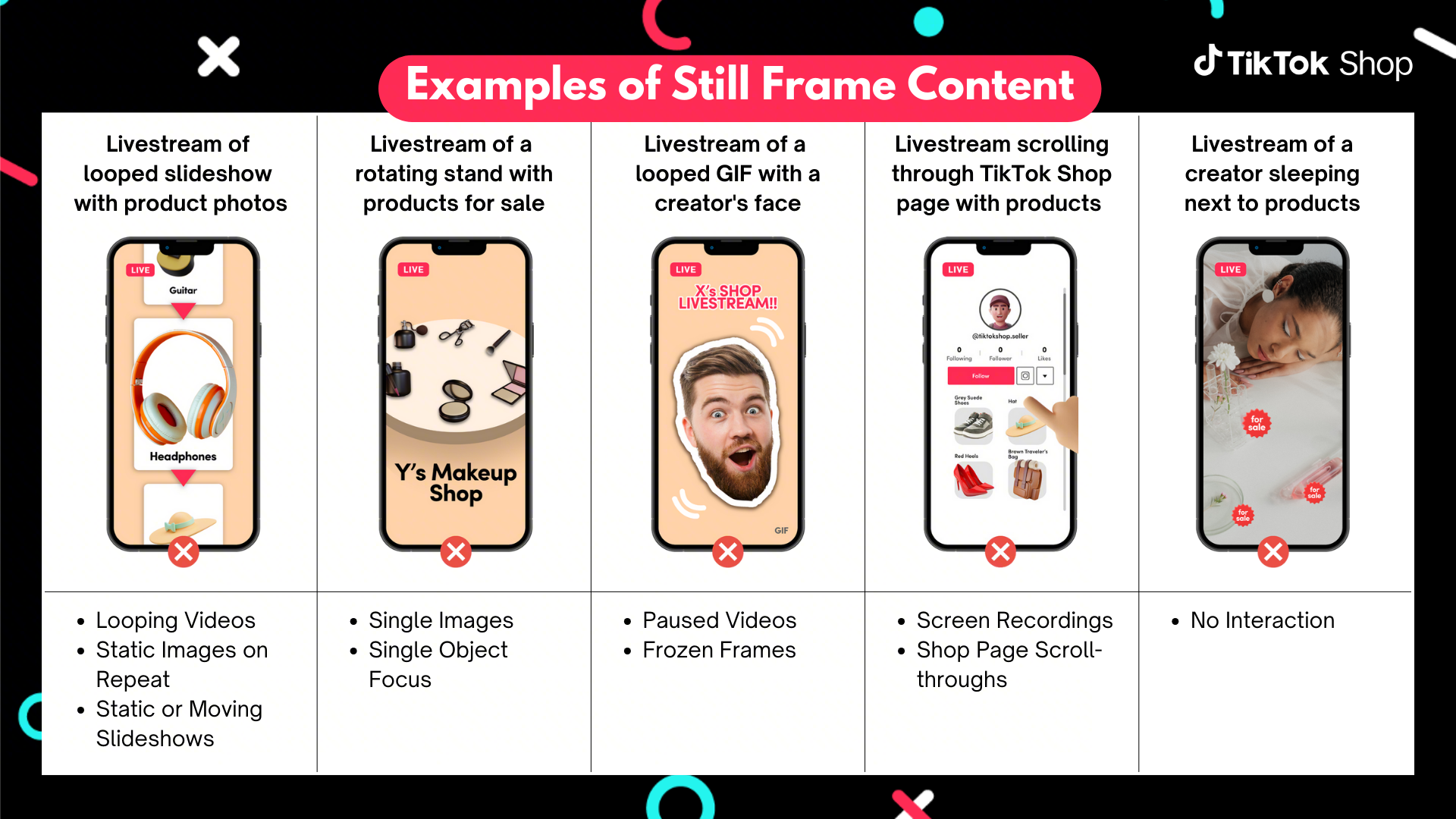 TikTok Bans Still Frame Content in Live Shopping Streams