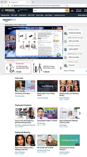 Amazon Live for influencers