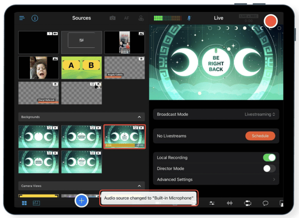 Audio source change alerts