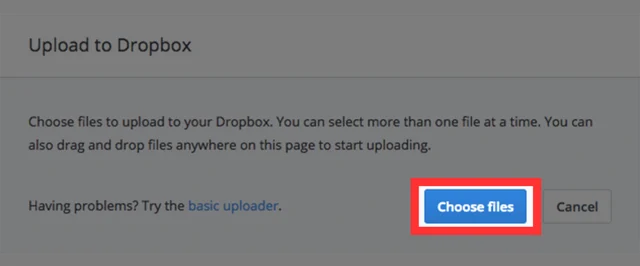 Dropbox Choose file