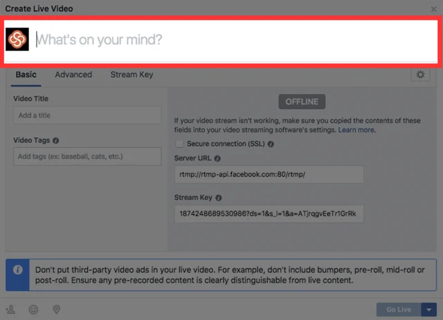 Naming your Scheduled Facebook Live Broadcast Naming your Scheduled Facebook Live Broadcast
