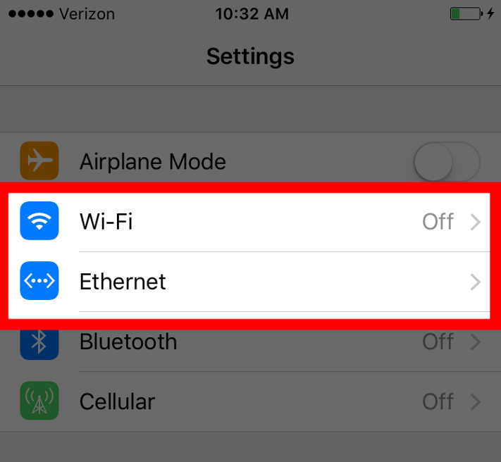 disable wifi to select the ethernet setting