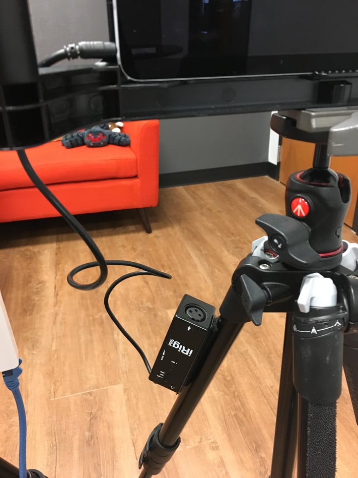 irig pre attached to tripod with velcro