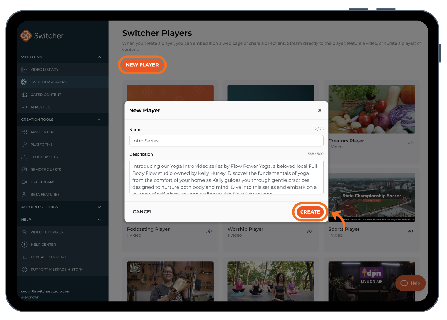 Create a Switcher Player