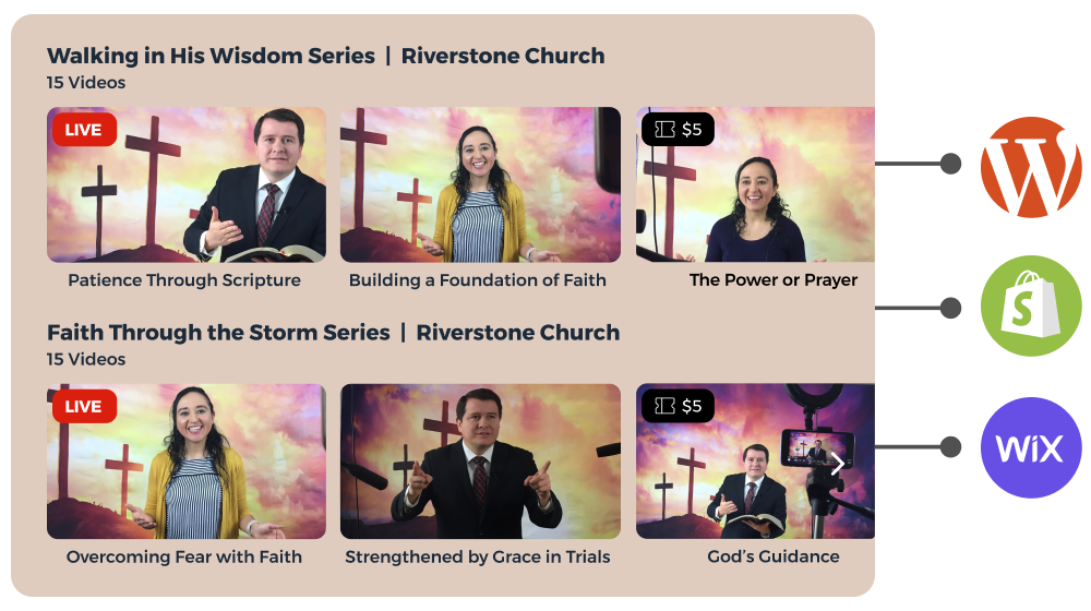 Embed live streams & videos in seconds