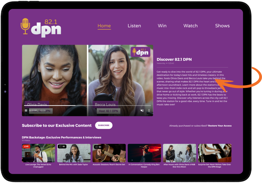 Go live on your website