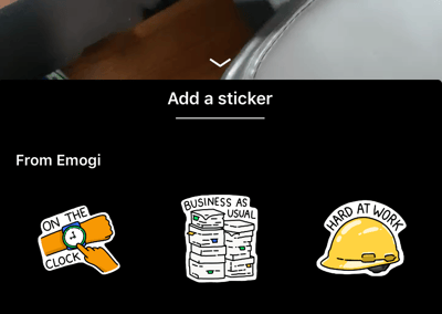 Adding a sticker to a LinkedIn video