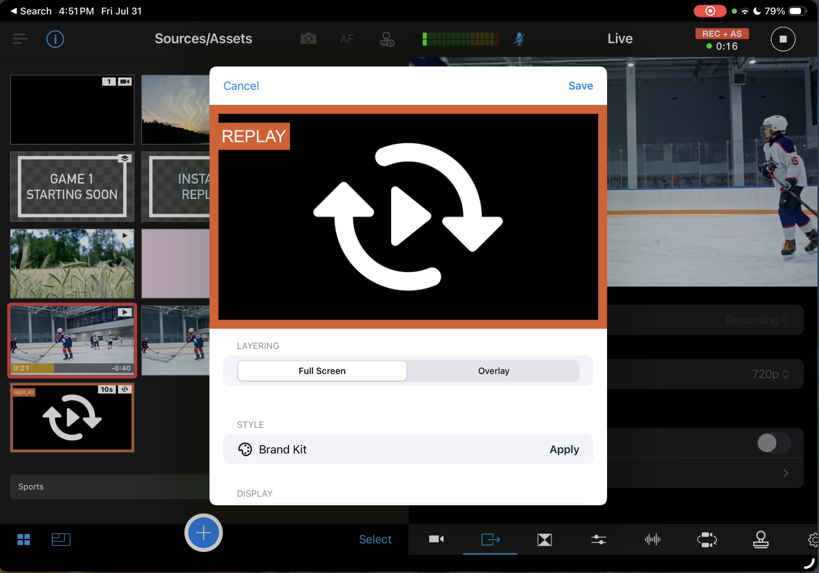 Instant replay options 1