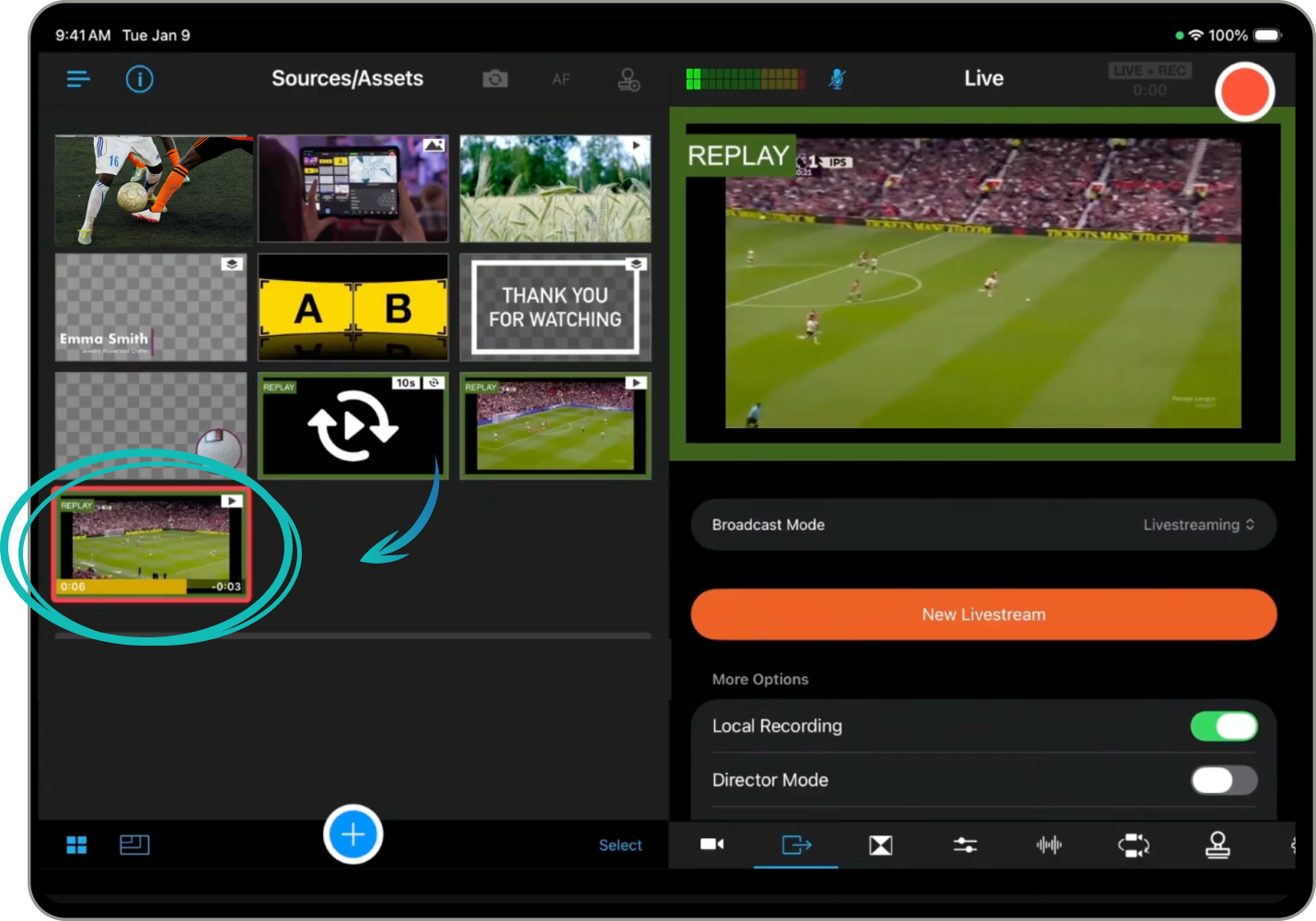 Instant replay saved asset