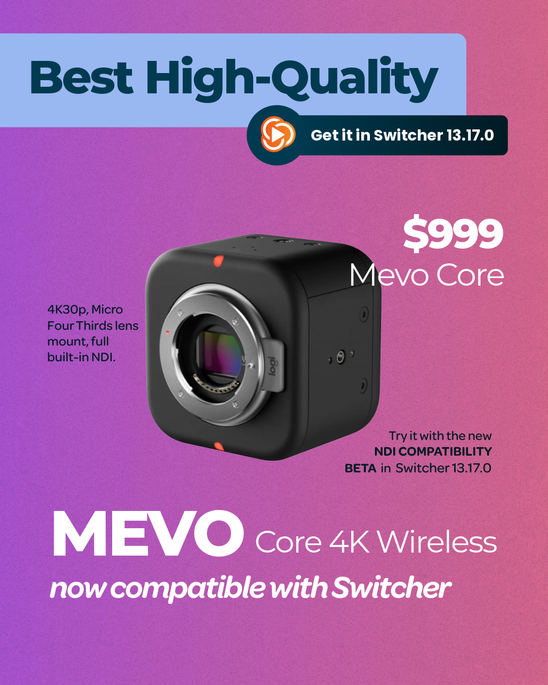 OBSBOT Tail Air NDI 4K Streaming NDI Camera