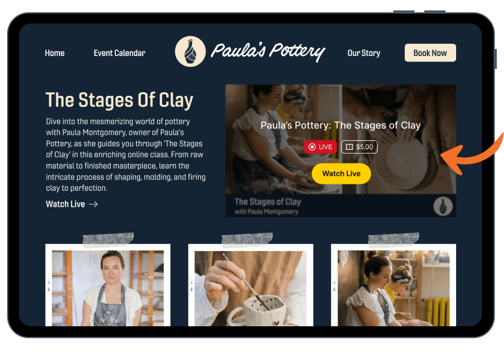 Sell tickets to live-streamed events