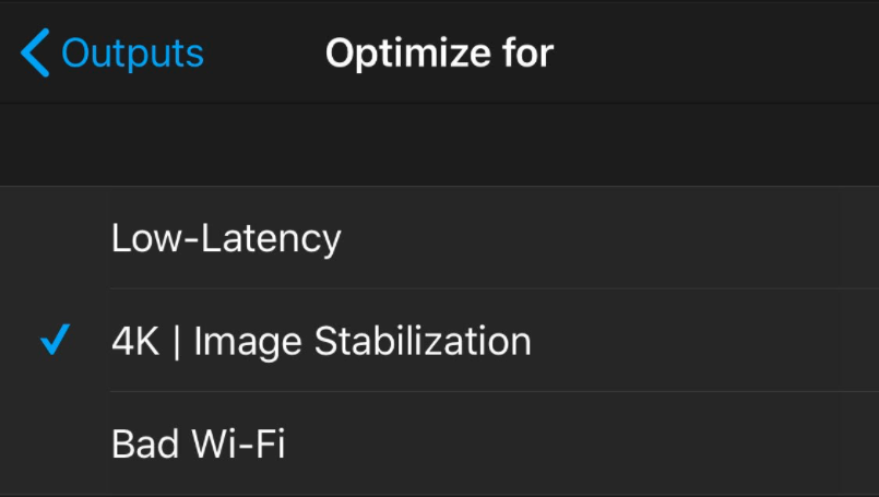 Switcher Studio Optimize for Low Latency 4k Image Stabalization Bad WiFi