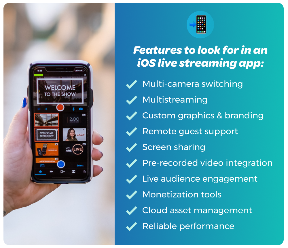 What features should you look for in an iOS live streaming app?