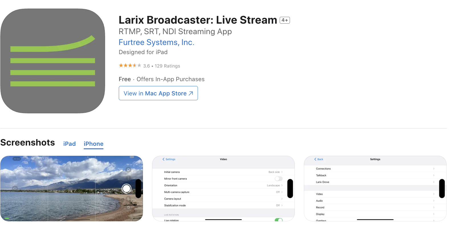 Larix Broadcaster – iOS Live Streaming Apps