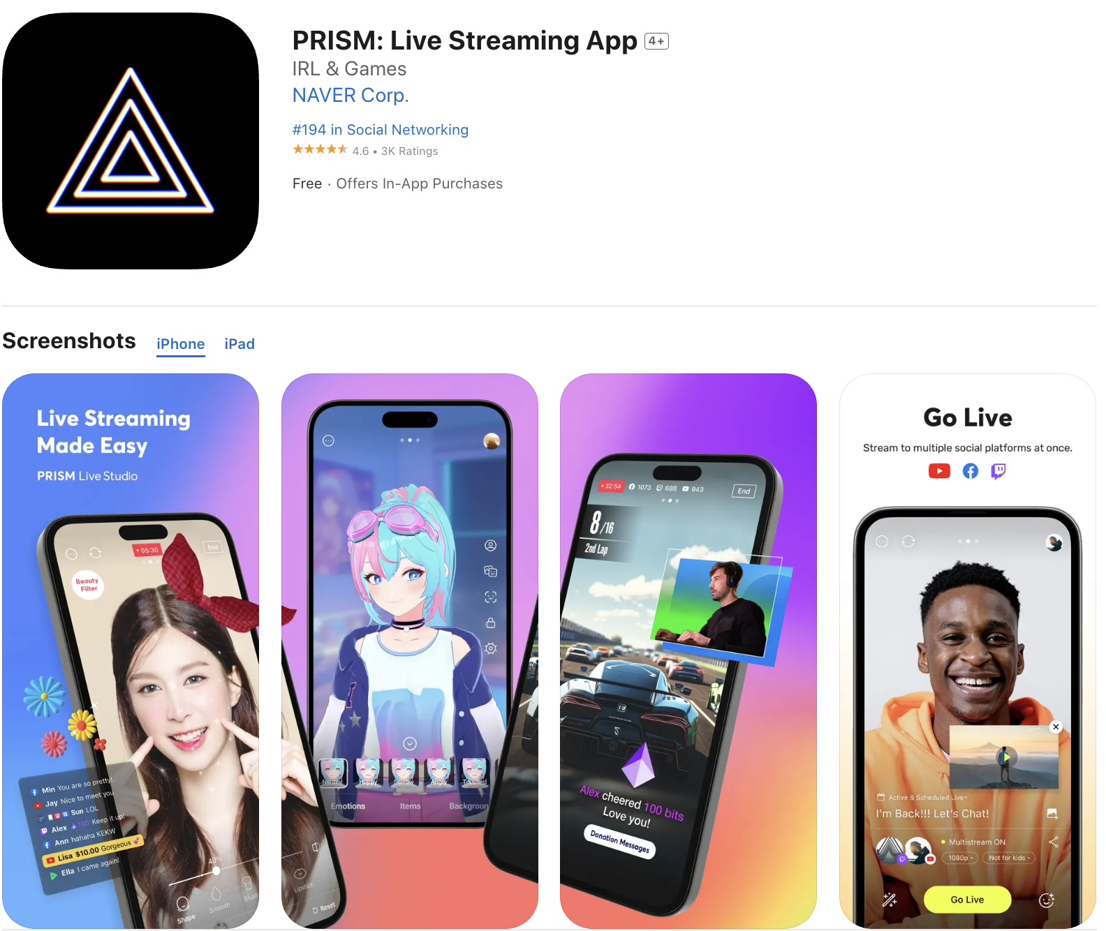 Prism – iOS Live Streaming Apps