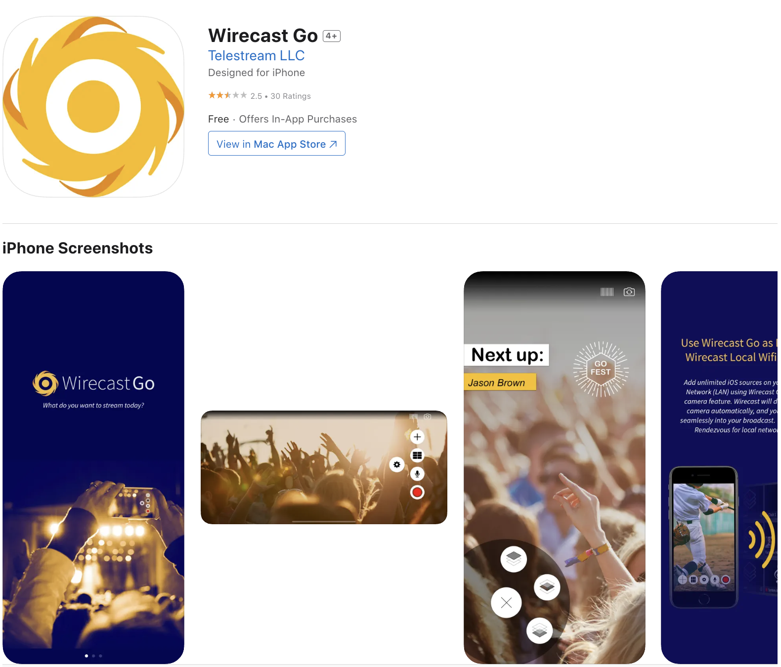 Wirecast Go – iOS Live Streaming Apps