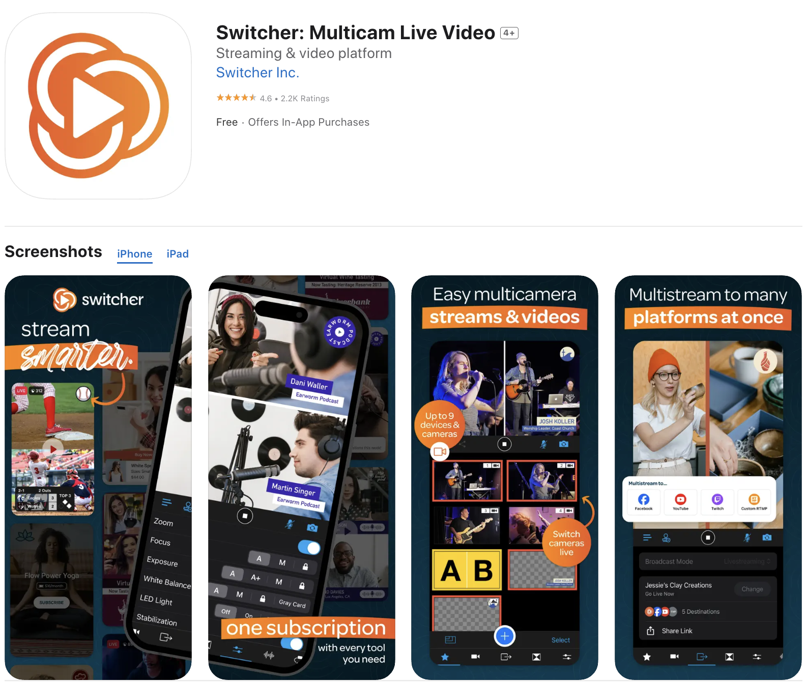 Switcher – iOS Live Streaming Apps