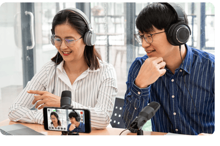 Audio video podcasting