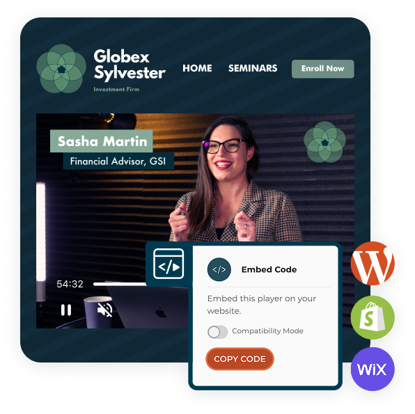 site with embed code