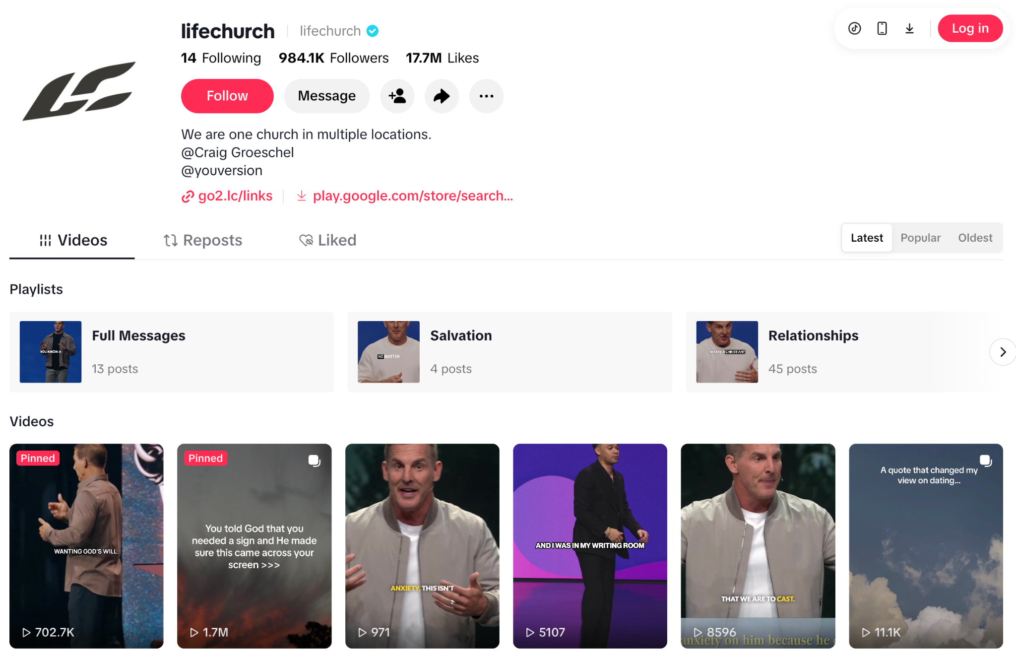 LifeChurch TikTok Channel
