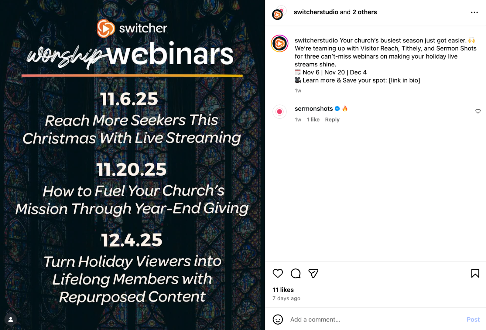 Promote your Christmas live streams on social media