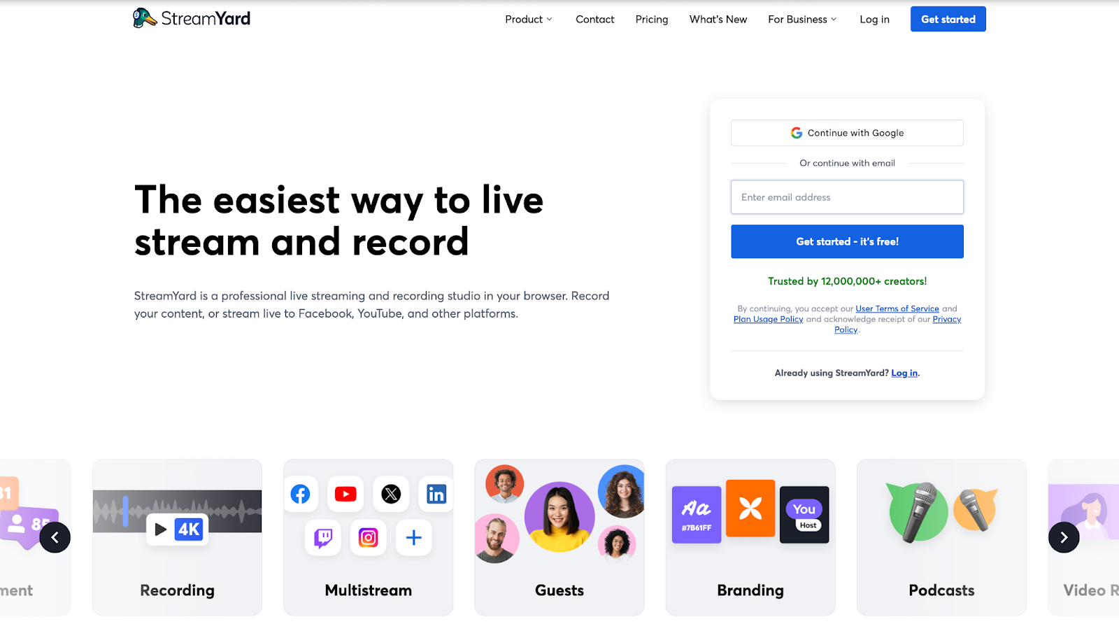 Video Podcast Recording Software: Streamyard