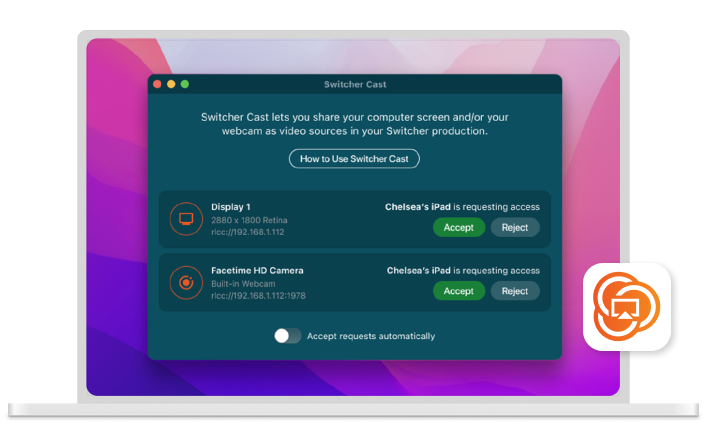 Screensharing and multisource cameras